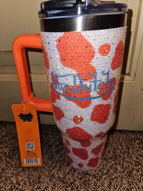 Von Dutch Rhinestone Cow Print Tumbler